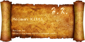 Heiman Kitti névjegykártya
